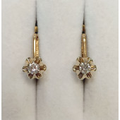 Золотые серьги 583° ЗВЕЗДА с бриллиантами